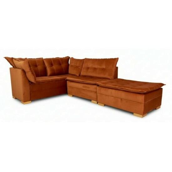 Sof� de Canto V�nus Veludo Terracota 549