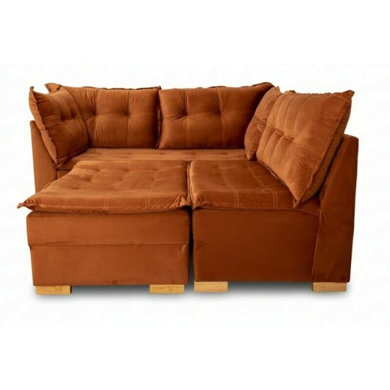 Sof� de Canto V�nus Veludo Terracota 549