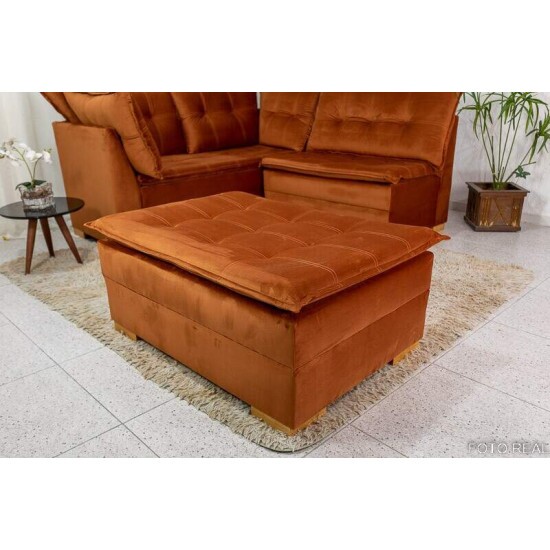 Sof� de Canto V�nus Veludo Terracota 549