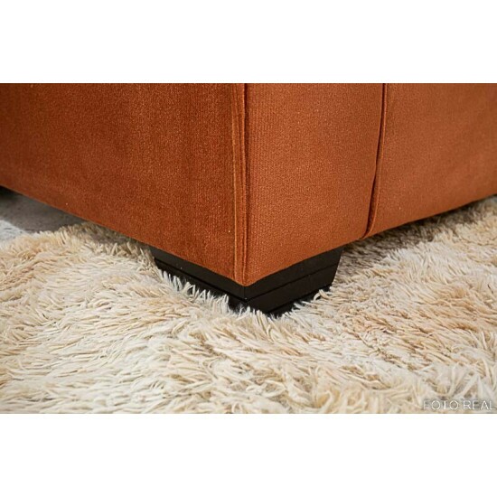 Sof� Canto 5 lugares com Puff Alemanha Veludo Terracota A33