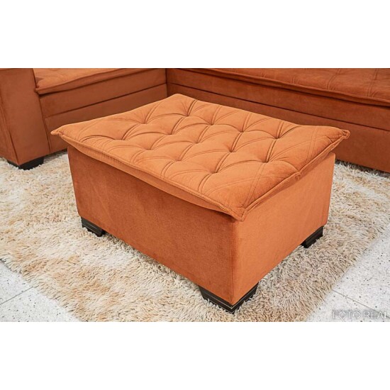 Sof� Canto 5 lugares com Puff Alemanha Veludo Terracota A33