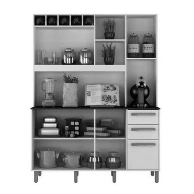 Arm�rio de Cozinha Granada Cinamomo/Off White Larg. 1.46m Valdemoveis