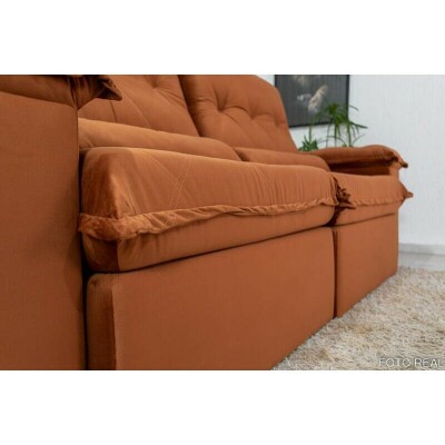 Sof Retrtil Reclinvel Califrnia 2.50m Veludo Terracota 549 - D28 Hiper