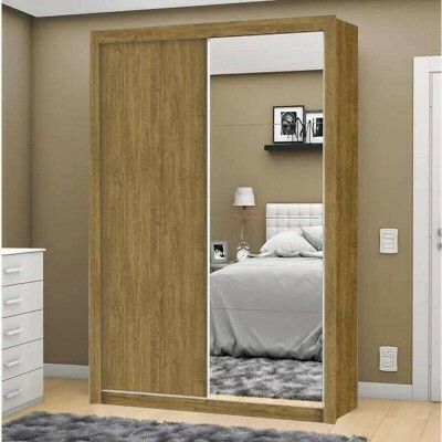 Guarda-Roupa Solteiro 2 portas Itlia Com Espelho Larg. 1.44 m Freij Carioca