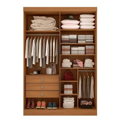 Roupeiro Solteiro Da Vinci Plus Cinamomo/Off 4 Portas 3 Gavetas 100% MDF Larg. 1.85m - D Doro