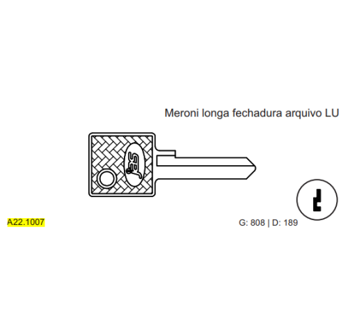 CHAVE YALE - MERONI ARQUIVO LONGA LU C808