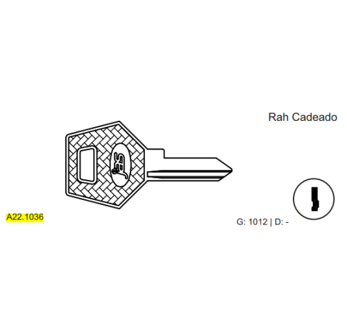 CHAVE YALE RAH CAD C1012