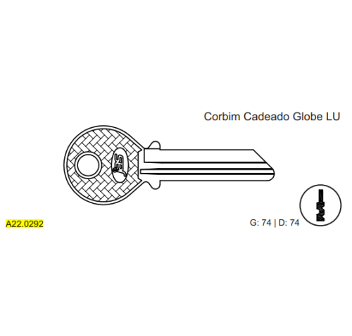 CHAVE YALE CAD GLOBE C74