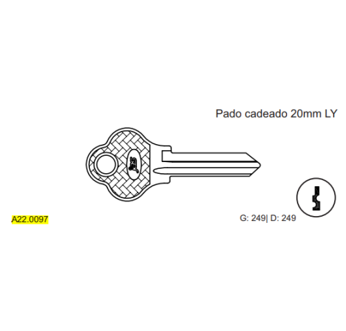 CHAVE YALE PADO CAD 20MM C249