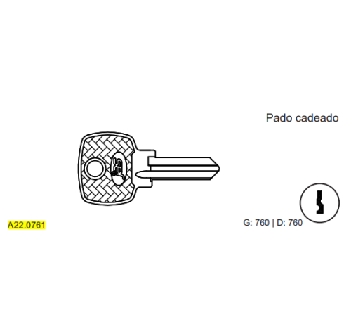 CHAVE YALE PADO CADEADO C760