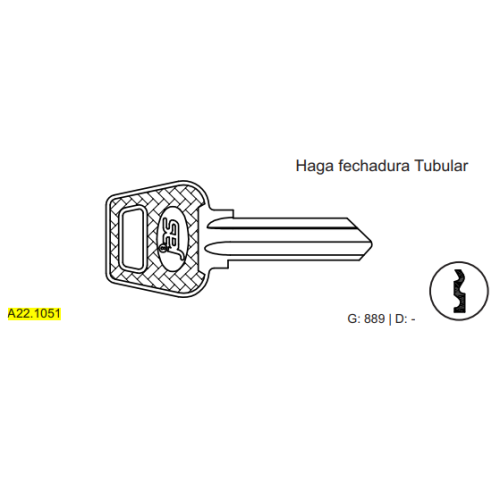 CHAVE YALE - HAGA TUBULAR C889