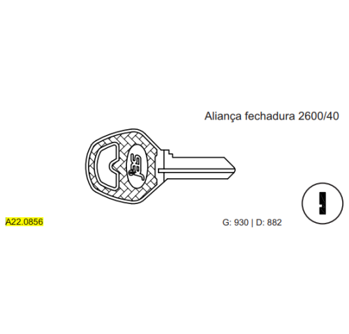 CHAVE YALE YALE ALIANA FECH. 2600/40 C930