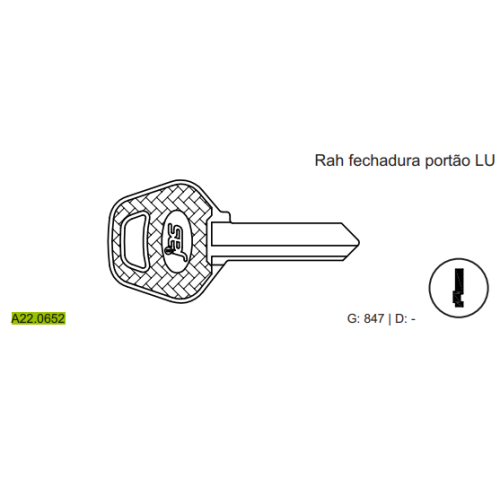 CHAVE YALE RAH FECH.PORTAO LU C847