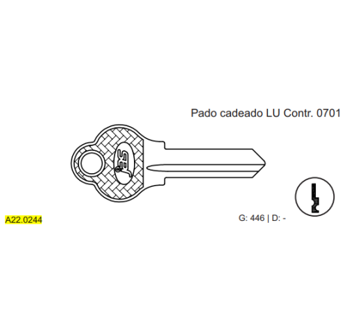 CHAVE YALE PADO CADEADO LU CONTR.0701 C446
