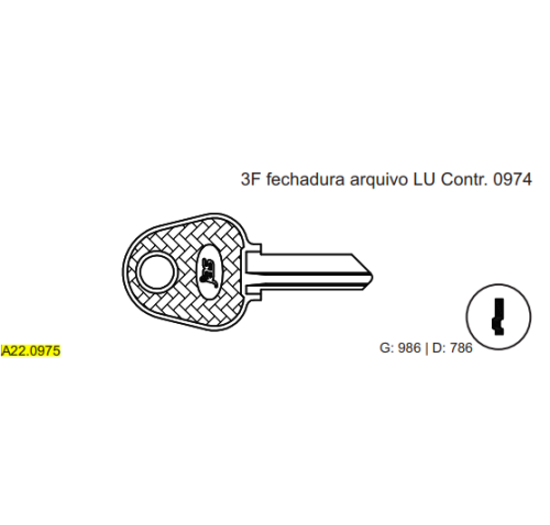 CHAVE YALE - 3F FECH.ARQUIVO LU CONTR. 0974 C986