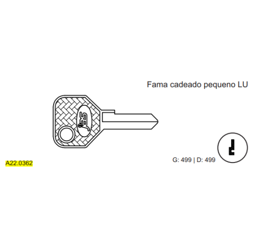 CHAVE YALE FAMA CADEADO PQ LU C499