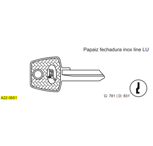 CHAVE YALE PAPAIZ FECH. INOX LINE LU C781