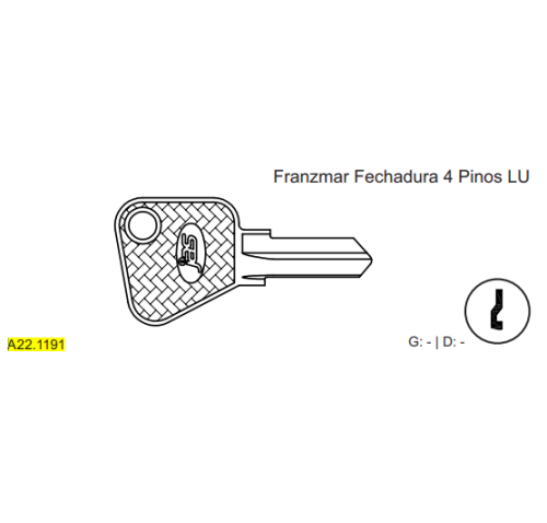 CHAVE YALE- FRANZMAR 4 PINOS