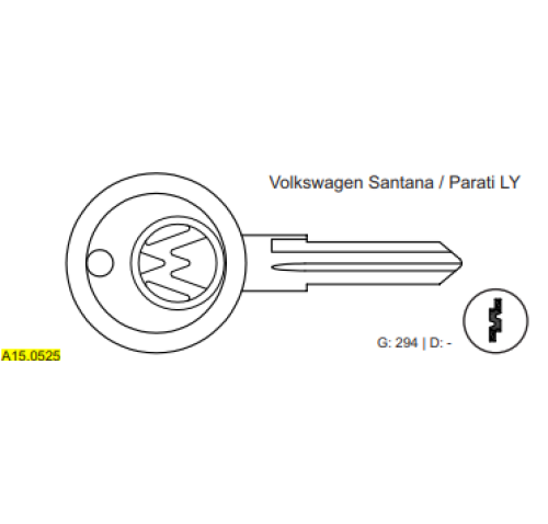 CHAVE PVC AUTO VW SANTANA/PARATI LY C294