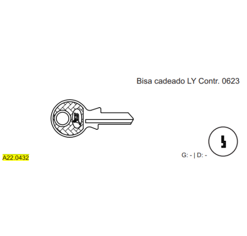 CHAVE YALE BISA CADEADO LYCONTR.0623