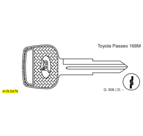 CHAVE METAL AUTO TOYOTA PASSEO YALE 168M C806