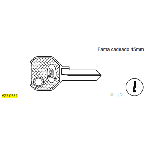 CHAVE YALE - FAMA CADEADO 45 MM