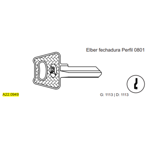 CHAVE YALE ELBER FECH. PERFIL 0801 C1113 MARCA:GOLD