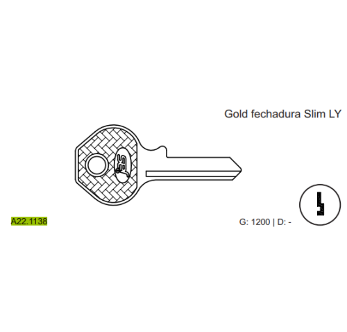 CHAVE YALE GOLD FECH. SLIM LY C1200 MARCA:GOLD