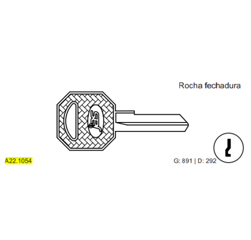 CHAVE YALE ROCHA FECH C891 MARCA:GOLD