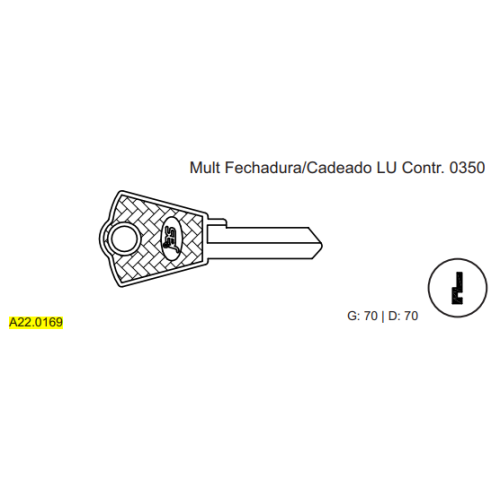 CHAVE YALE MULT FECH. CADEADO LU CONTR 0350 C276 MARCA:GOLD