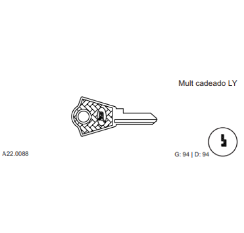 CHAVE YALE MULT CADEADO LY C904 MARCA:GOLD
