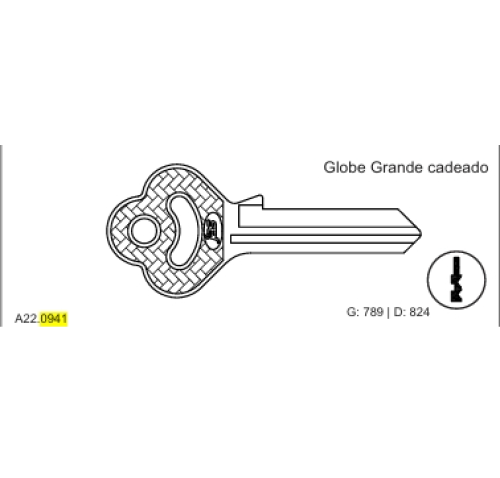 CHAVE YALE GLOBE CADEADO GRANDE MARCA:GOLD