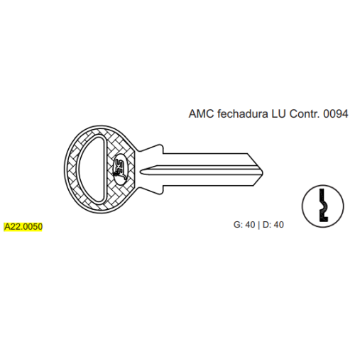 CHAVE YALE - AMC C40 MARCA:GLD