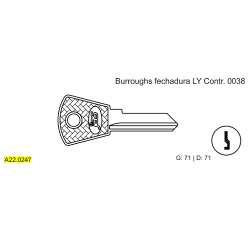 CHAVE YALE CONTR 38 BRGS C71 MARCA:GOLD
