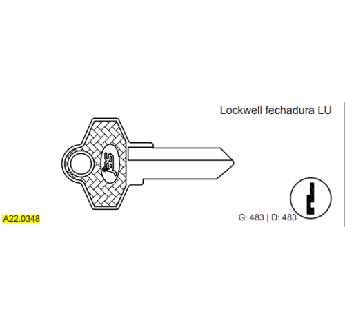 CHAVE YALE - LOCKWELL C483 MARCA:GOLD
