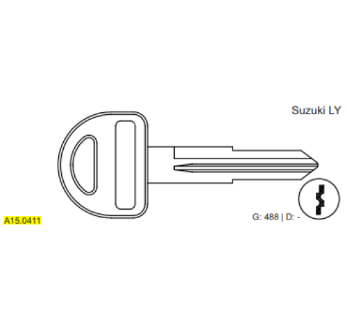 CHAVE PVC AUTO VW SANTANA 91LY
