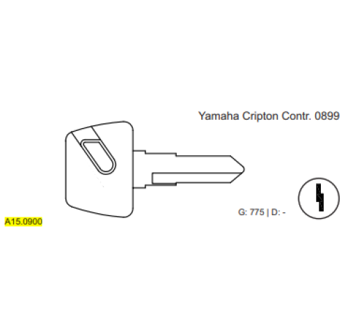 CHAVE PVC MOTO YAMAHA CRIPTON CONTR. 0899 C775