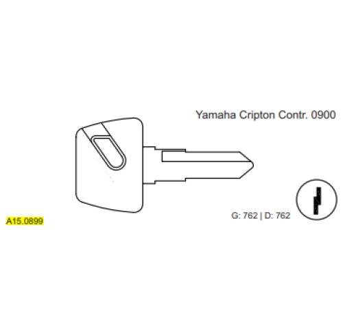 CHAVE PVC MOTO YAMAHA CRIPTON CONTR. 0900 C762