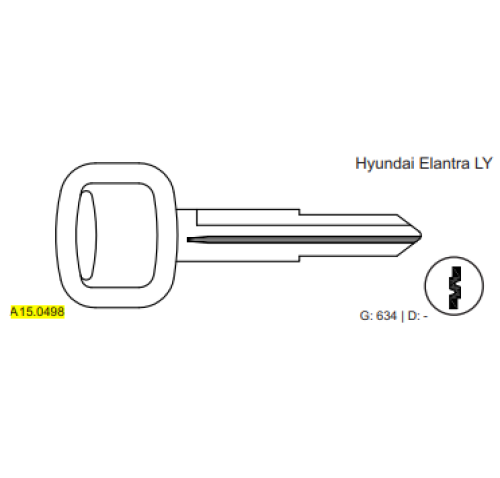 CHAVE PVC AUTO HYUNDAY ELANTRA LY C634