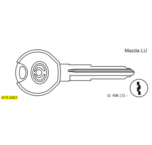 CHAVE PVC AUTO MAZDA LU C496