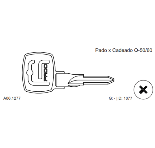 CHAVE TETRA PADO X CAD. TETRA Q-50/60 NIQUELADA CAB VAZADA