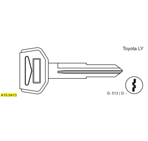 CHAVE PVC AUTO TOYOTA LY CONT.A150400 C513