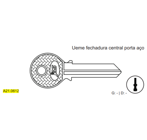 CHAVE PINATEL PORTA DE AO- UEME FECH.CENTRAL