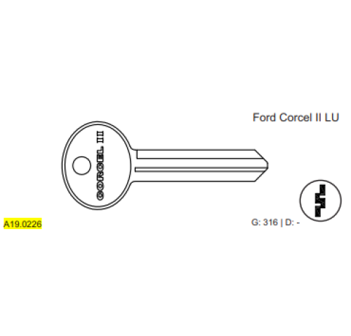 CHAVE METAL AUTO YALE FORD CORCEL LU C316