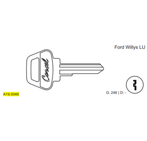 CHAVE METAL AUTO YALE FORD WILLYS LU C248