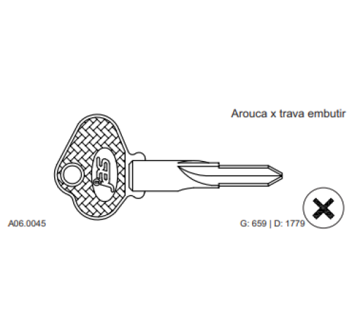 CHAVE TETRA AROUCA X TRAVA EMBUTIR NIQUI