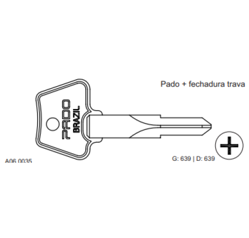 CHAVE TETRA PADO+FECH.NIQUELADA C639
