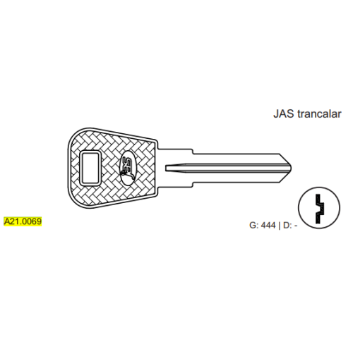 CHAVE PINATEL PORTA DE AO- JAS TRANCALAR C444