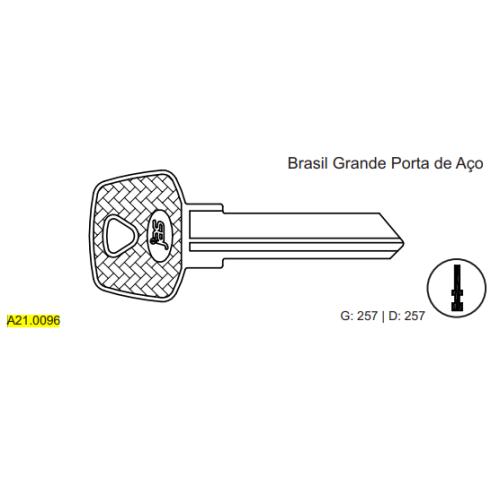 CHAVE PINATEL PORTA DE A�O BRASIL C257