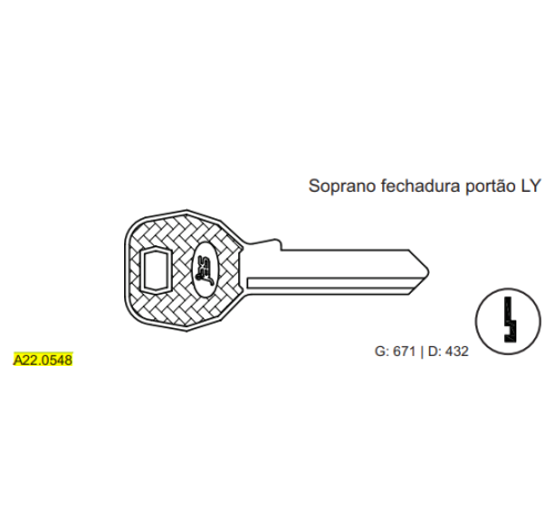 CHAVE YALE - SOPRANO FECH.PORTAO LY C671